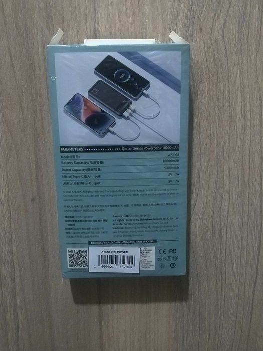 Powerbank AZEADA AZ-PO8 10000 mAh, черный