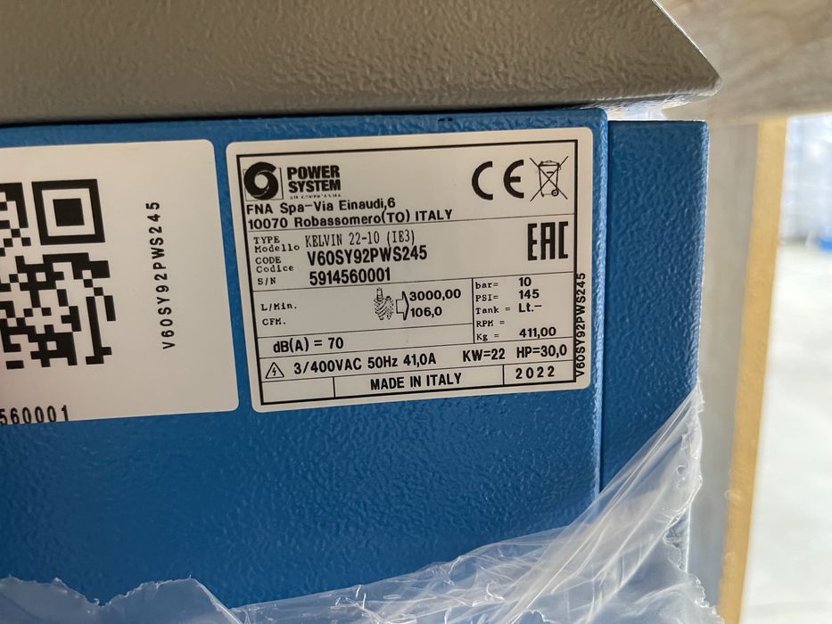 Compresor NOU cu surub - Power System KELVIN -  22 kw - 10 Bar