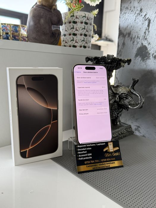 Vand iphone 16 pro 512 gb baterie 96%