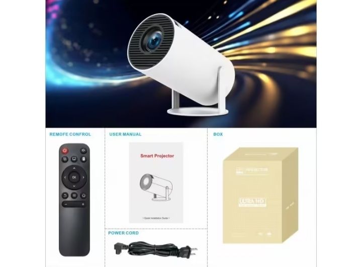 Мощен преносим видео проектор с Android 11.0 и висока резолюция