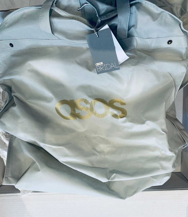 ASOS Bridal бяла сатенена сватбена рокля / булченска рокя 38 размер