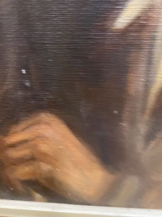 Стара френска картина портрет маслена картина платно