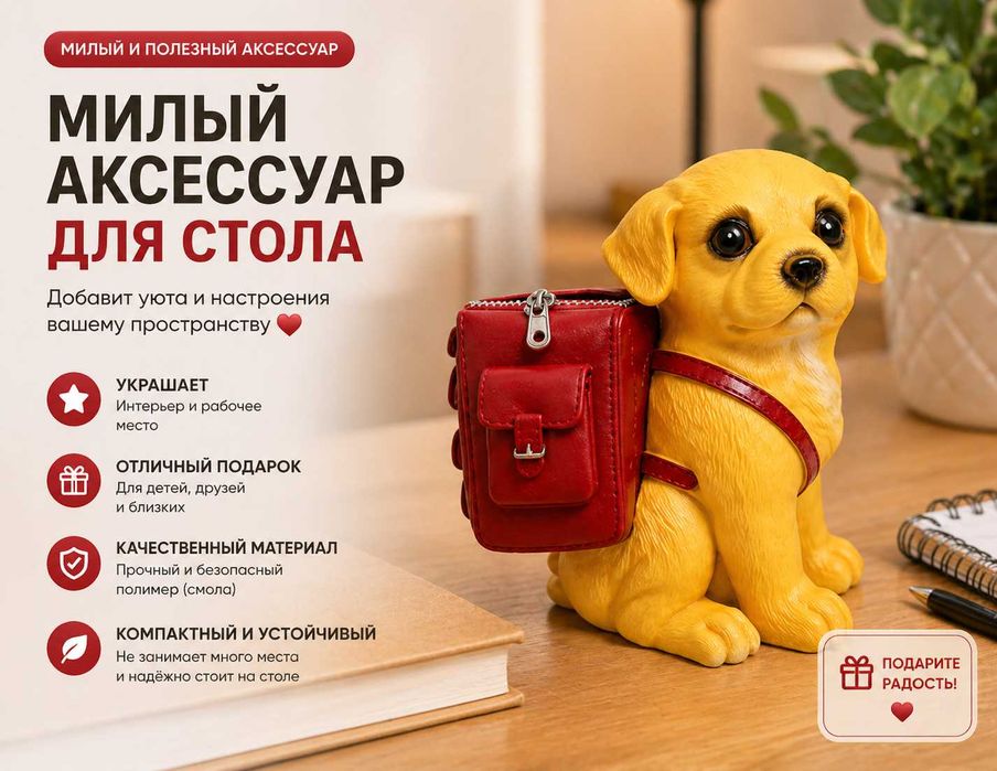 Держатель для ручек в виде щенка