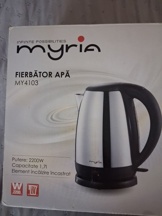 Vând fierbător de apă MYRiA  1.7  litri. Putere 2200W .Preț negociabil.