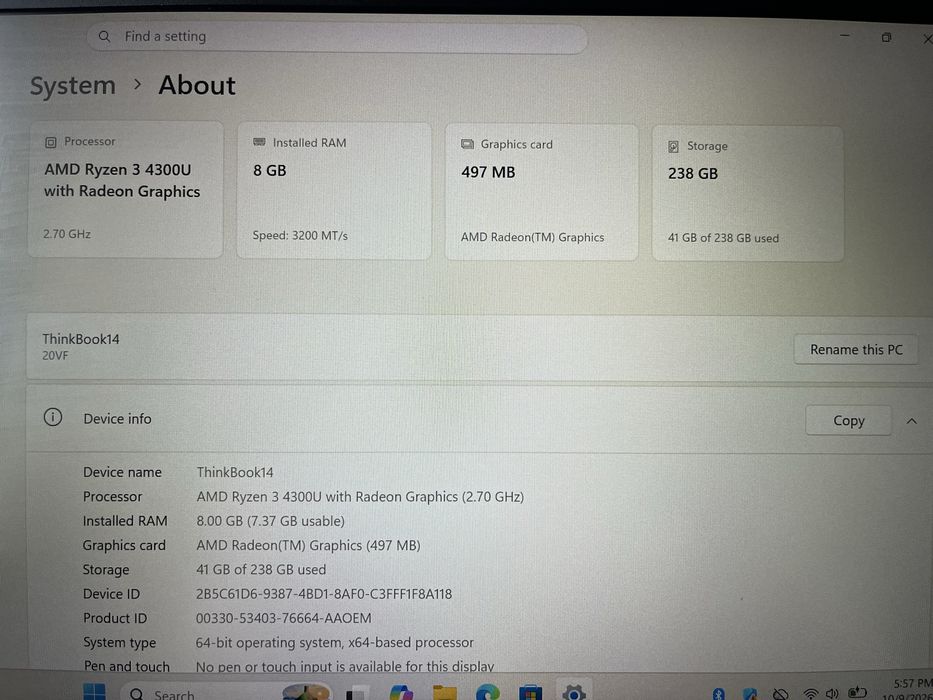 Lenovo Thinkbook 14 G2 ARE