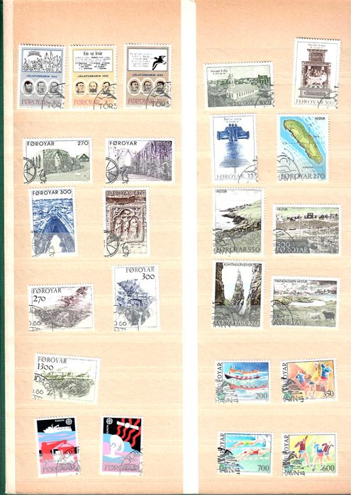 349 марки FDC от Фарьорски острови от периода 1980-2000