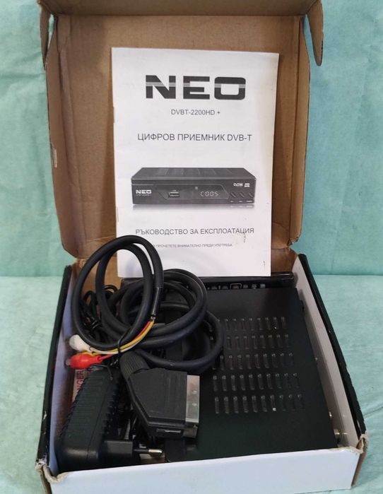 Приемник декодер с гаранция 1 година + антена за ефирна цифрова телевизия NEO DVBt-2200 HD Tuner тунер