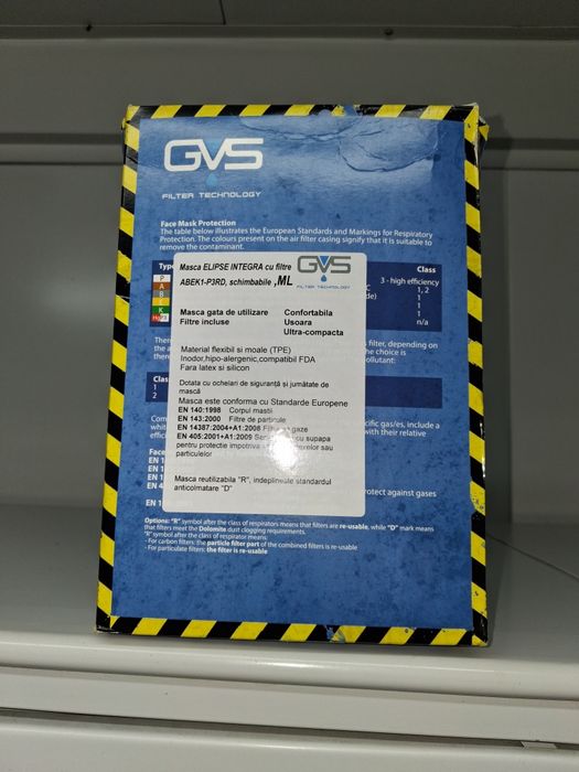 Masca de protectie GVS Elipse Integra cu filtre ABEK1-P3 , pentru gaze si praf
