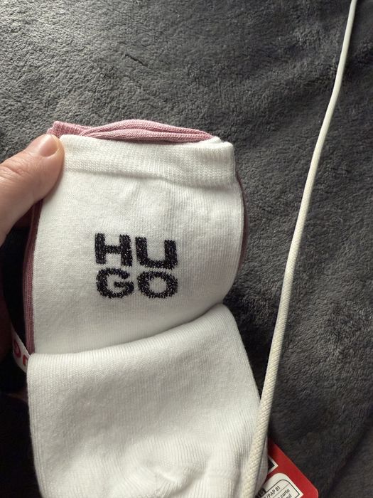 Hugo set 4 sosete dama negru-negru-alb-roz marime 36-42 noi originale