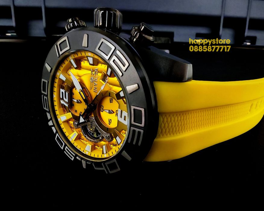 часовник INVICTA Pro Diver Yellow 50 mm, Инвикта нов