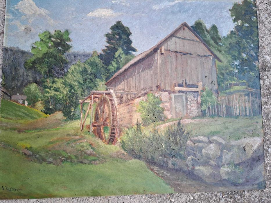 tablou vechi pictura 45/35 cm semnat Lehner