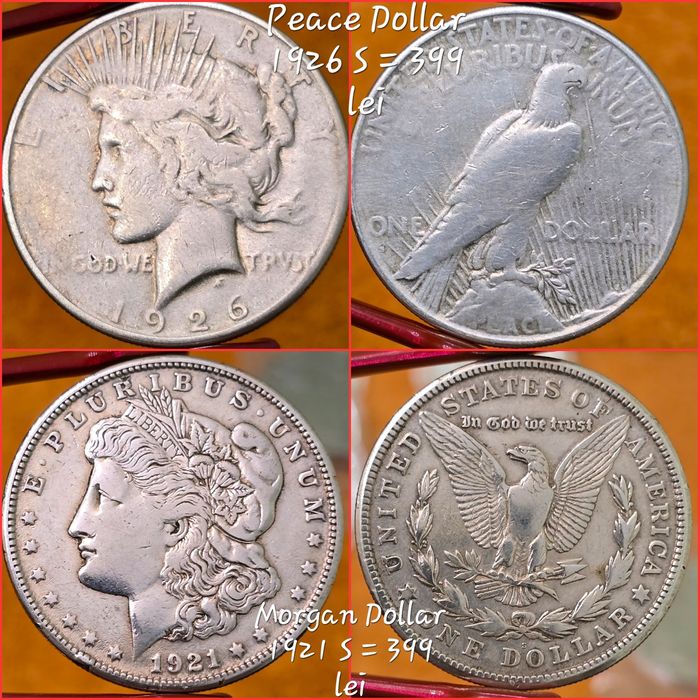 SUA Vechi Morgan Peace Dollar monede argint 90%