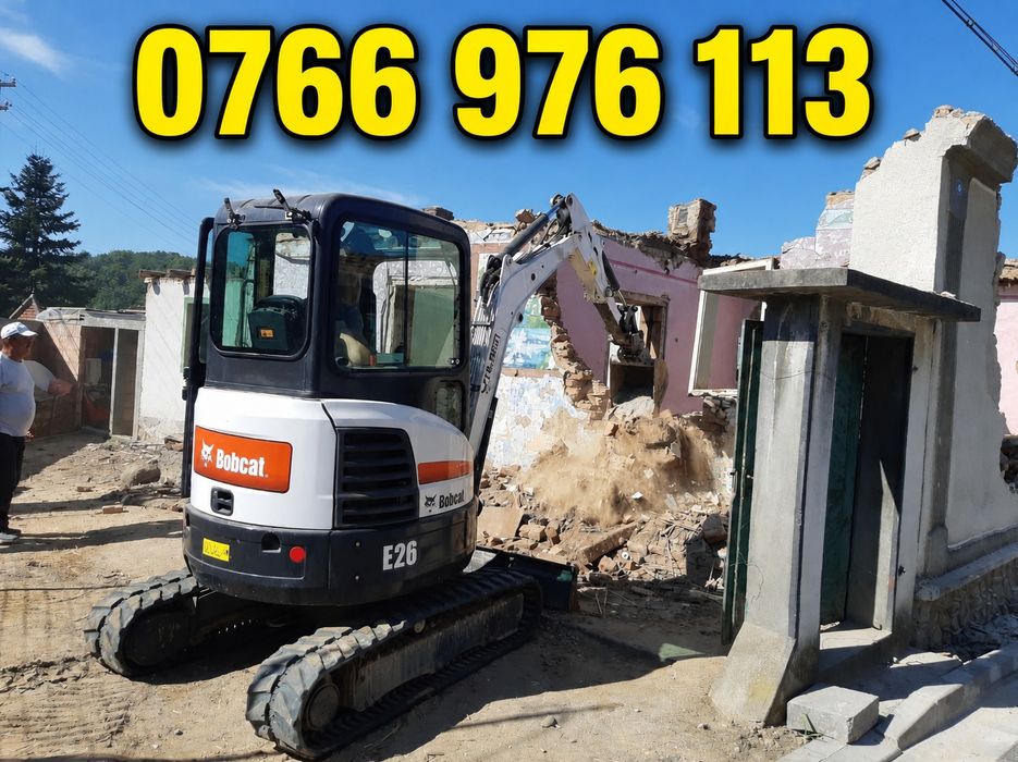 Servicii inchiriere excavator, bobcat, transport basculabil. inchiriat