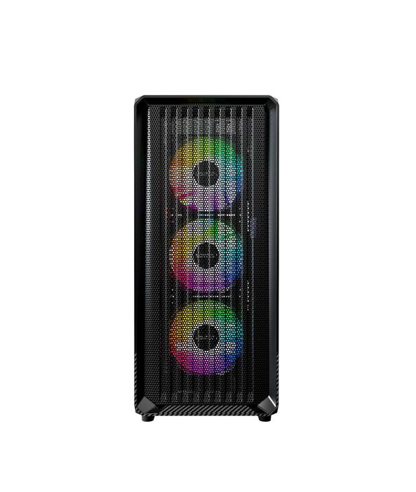 { Montech X5 Black +3xCooler RGB Black корпус для ПК (360mm)