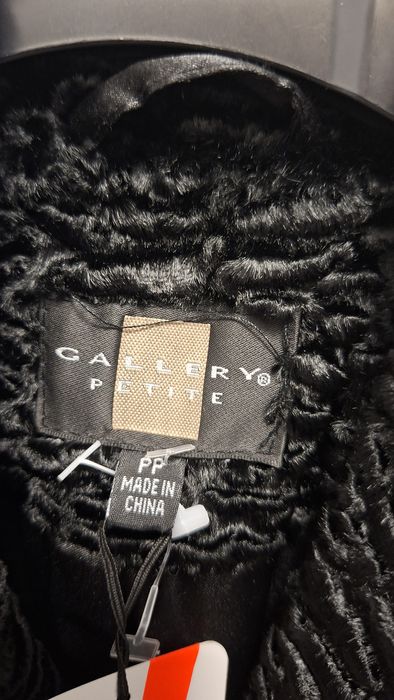 Черно палто Gallery Petite (каракул ефект)