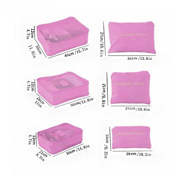 Комплект от 6 части – Органайзери за багаж за куфар в различни цветове