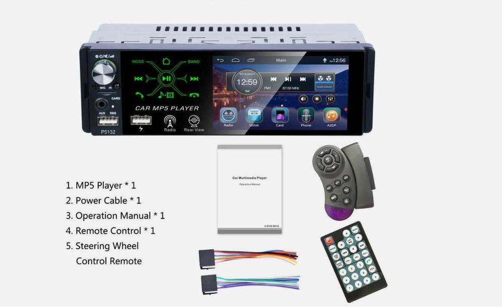 Radio Mp5 Auto Bluetooth Handsfree 2x Usb Microfon + Comenzi Volan