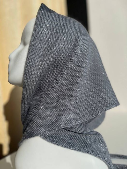 Косынка шарф теплый вязаный