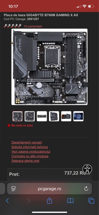 Procesor i5 12400f  si placa de baza gigabyte b760m gaming x ax