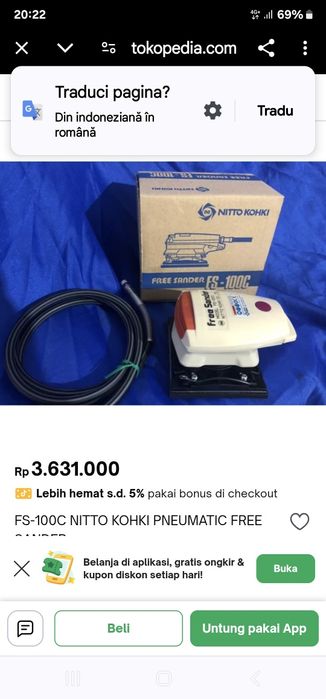 Slefuitor cu vibrații pneumatic