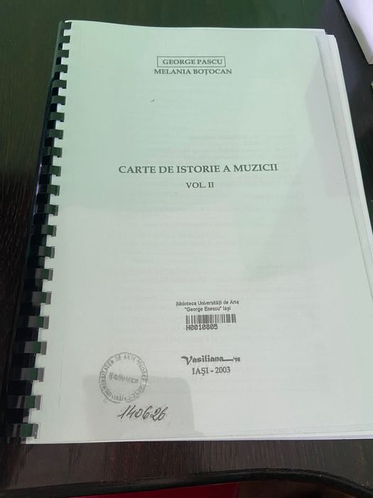 Vand carte de istoria muzicii vol 1 si 2