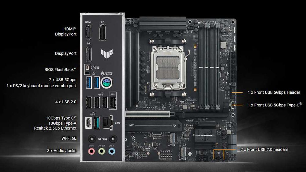 Материнская плата ASUS TUF GAMING B850M-E WIFI DDR5 AM5 mATX