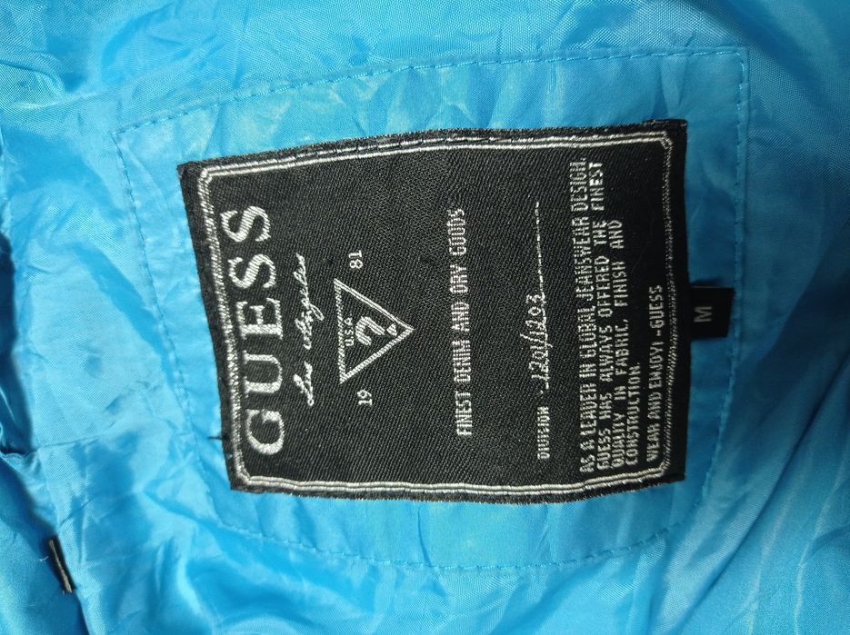 Geacă de fâș albastră Guess