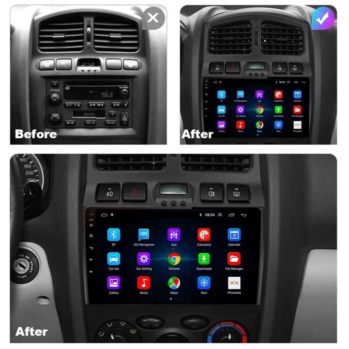 Navigatie Android Hyundai Santa Fe Waze YouTube GPS USB