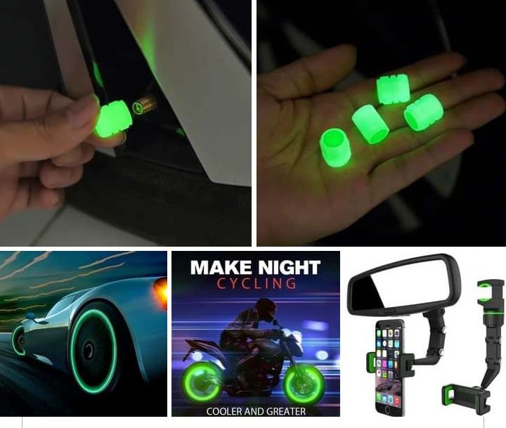 Светещи капачки за винтили плюс подарък универсална стойка за телефон!