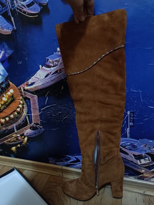 Зимние сапоги замша