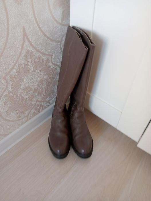 Кожаные сапоги натур.мех