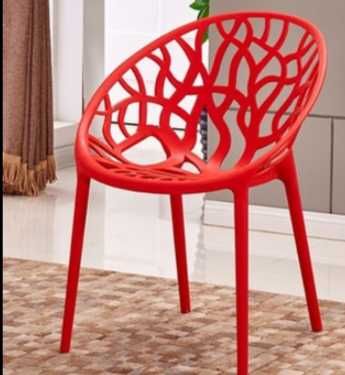 Градински стол Джина-полипропилен, червен