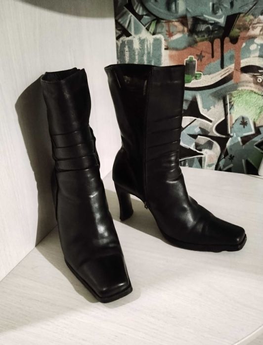 Сапоги зимние, натуральные, укороченные