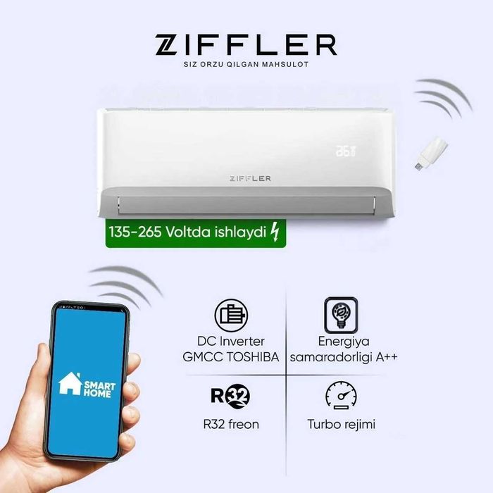 Колонный Кондиционер ZIFFLER 12 BONN INVERTOR Доставка установка 24/7