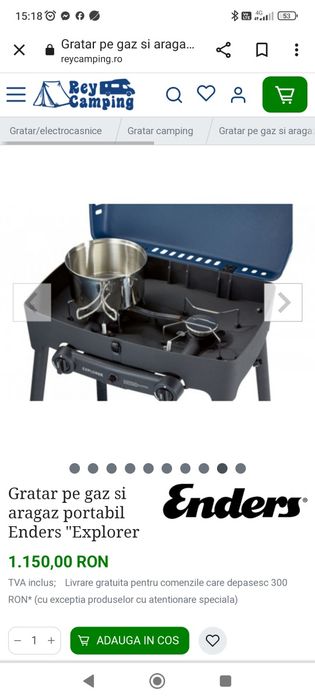 Aragaz/grătar camping pe gaz Enders