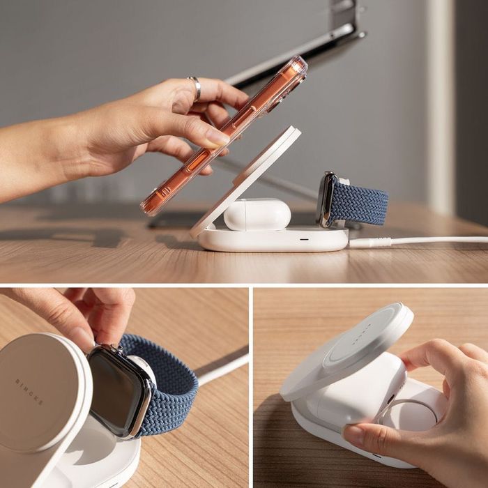 Ringke Qi2.2 25W 3-в-1 MagSafe Безжично Зарядно – Сгъваемо, White