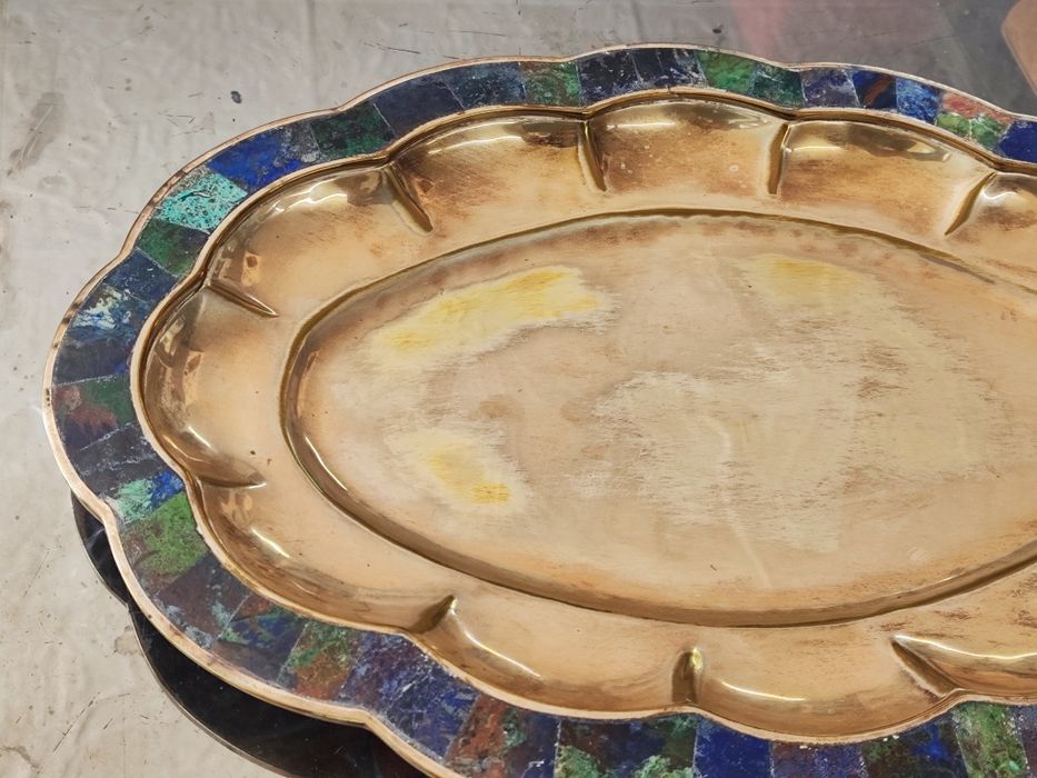 Посребрен поднос с тюркоаз  los castillo taxco Мексико