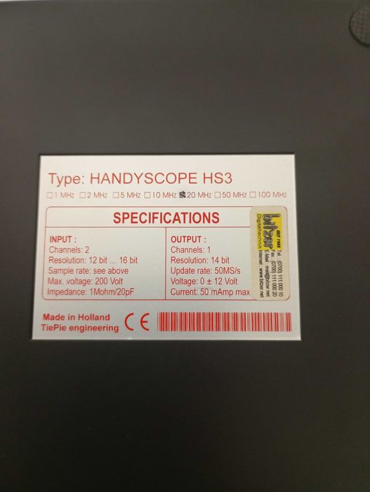 TiePie Handyscope HS3.