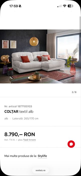 Coltar modern alb xxxLutz