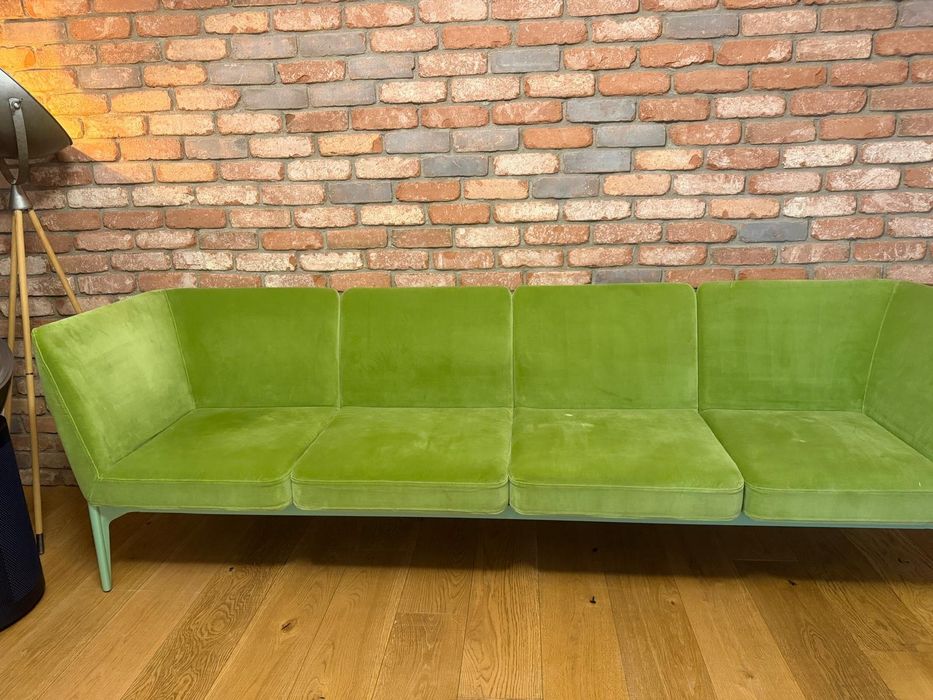 Canapea Pedrali Social - Design Italian, Catifea Verde, Stare Excelentă