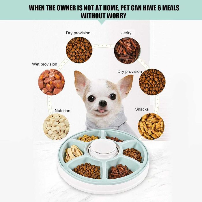 Автоматичена хранилка за дребни породи кучета или котки, 6 отделения