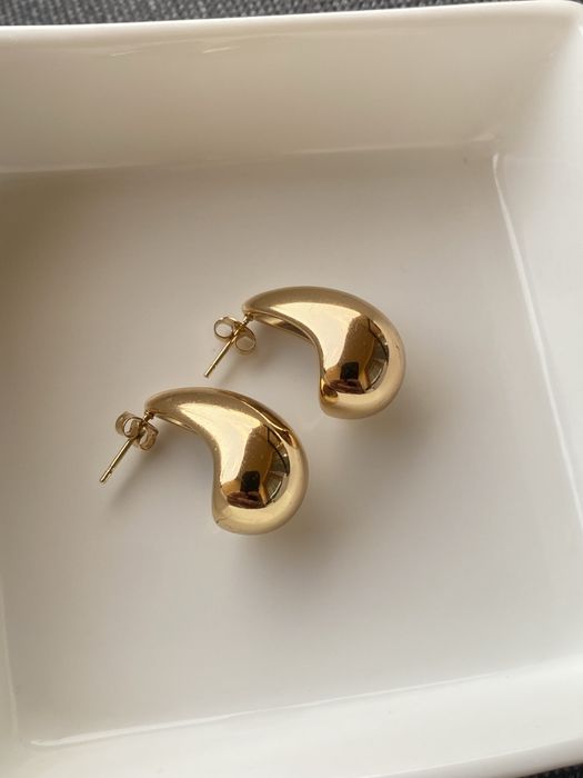 Cercei din otel inoxidabil placati cu aur de 18 k