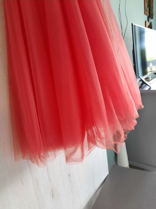 Fustă  tule  culoarea corai