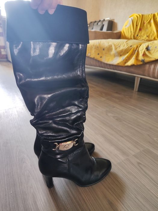 Итальянские кожаные сапоги (тёплые)