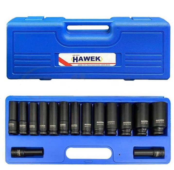 HAWEK Комплект вложки 15 Броя Ударни Вложки 10-32 мм в куфар
