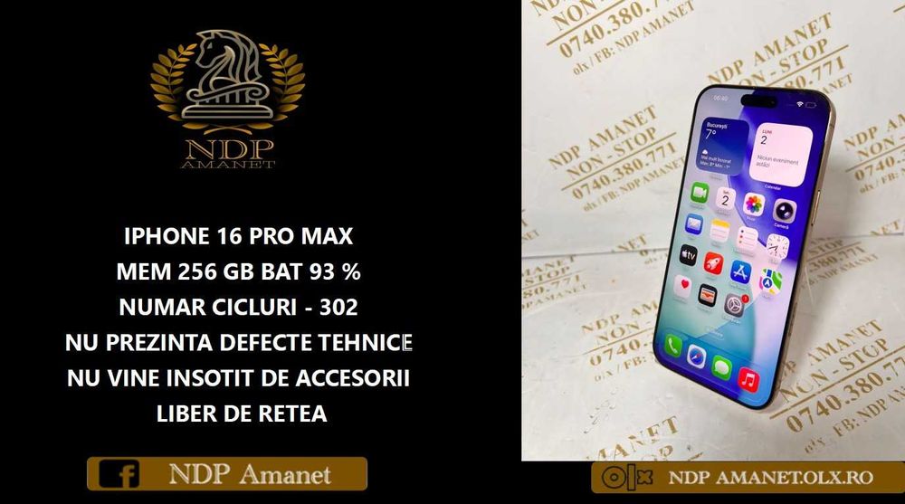 NDP Amanet Calea Mosilor 298   Iphone 16 Pro Max    (48519)