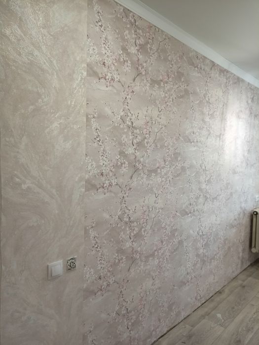 Поклейка обоев галтель Покраска