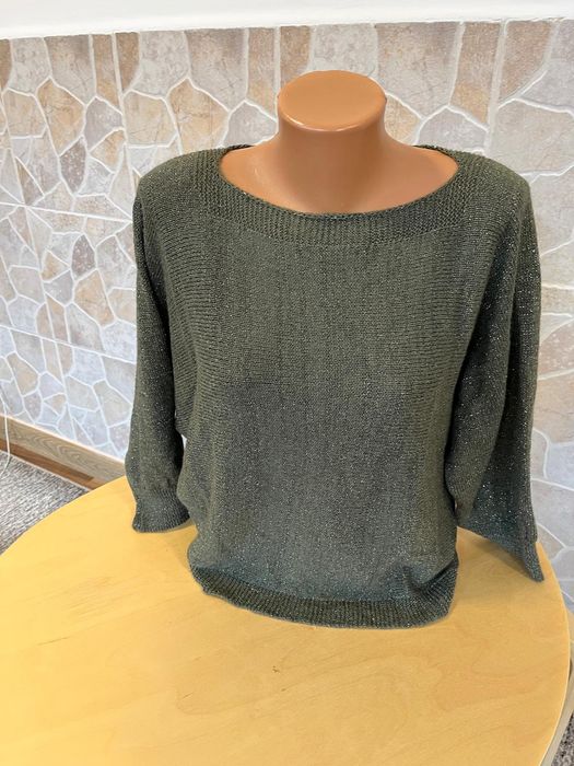 Pulover dama LOLA LIZA kaki frumos cu puțin fir lucitor