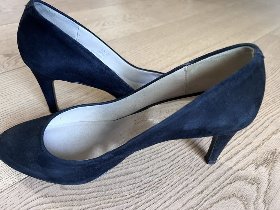 Pantofi stiletto Autograph-Marks & Spencer-piele întoarsă neagră, 40