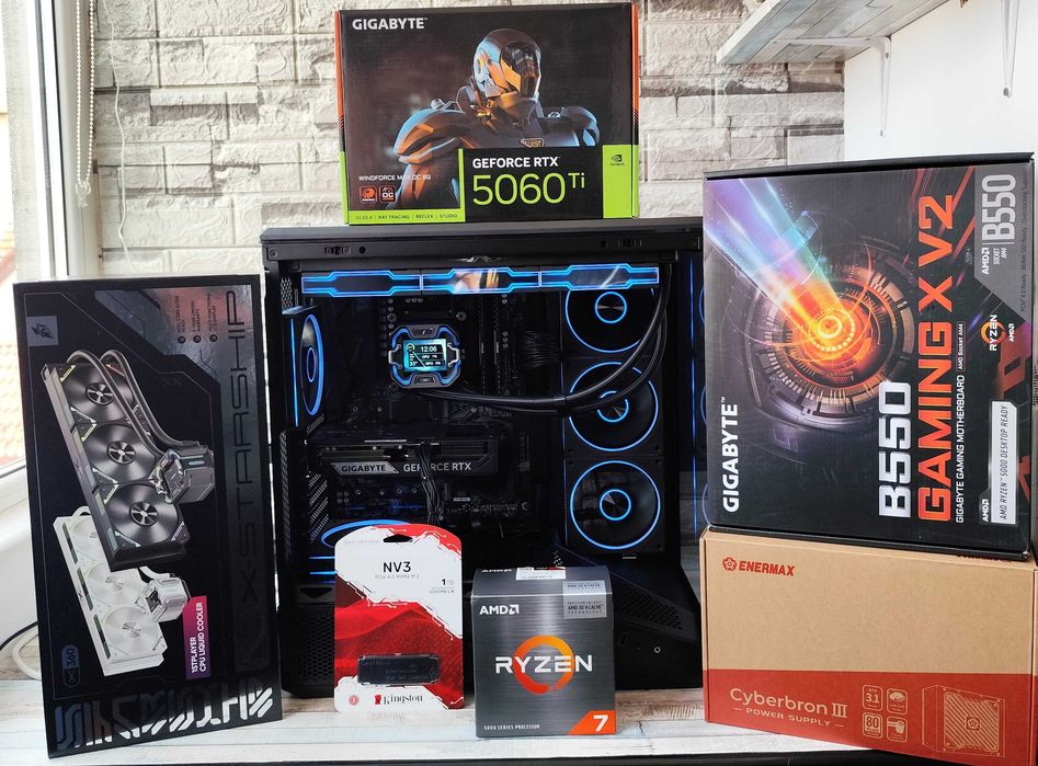 Calculator / PC Gaming AM4 - Ryzen 7 5700X3D + RTX 5060 Ti + 32GB DDR4 + Cadou